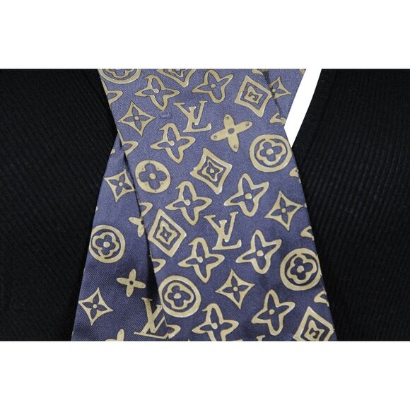Louis Vuitton Womens LV Monogram Map Bandeau Blue Ombre Silk Neck Tie Scarf - Picture 3 of 10